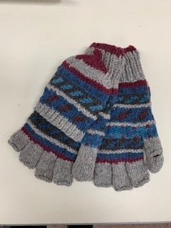 Alpaca Convertible Mittens-Apparel-Alpaca Direct-Blue/Purple/Grey-Alpaca Direct