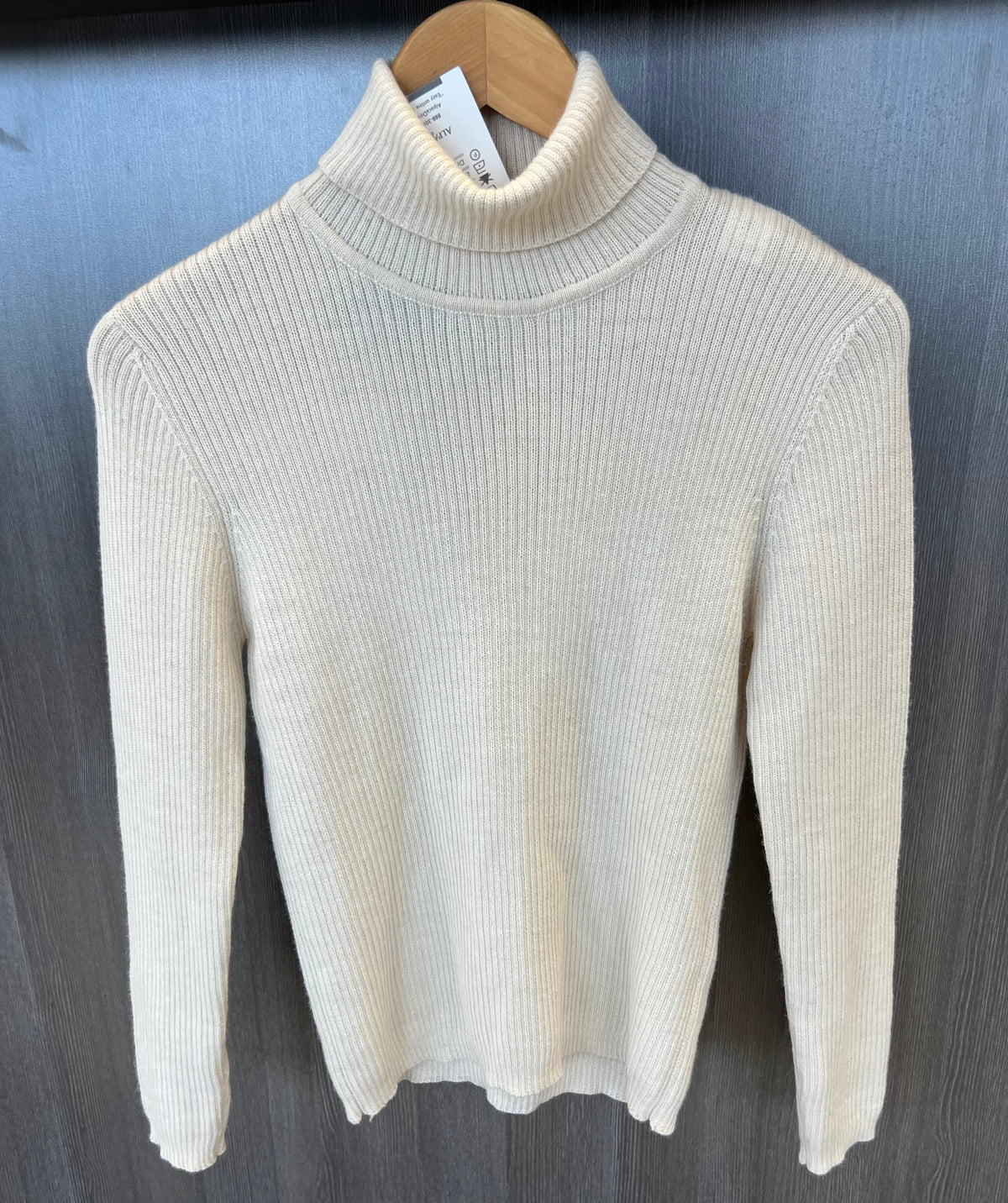 Women's Thin Knit Turtleneck Alpaca Sweater-Apparel-Alpaca Direct-Extra Large-Cream-Alpaca Direct