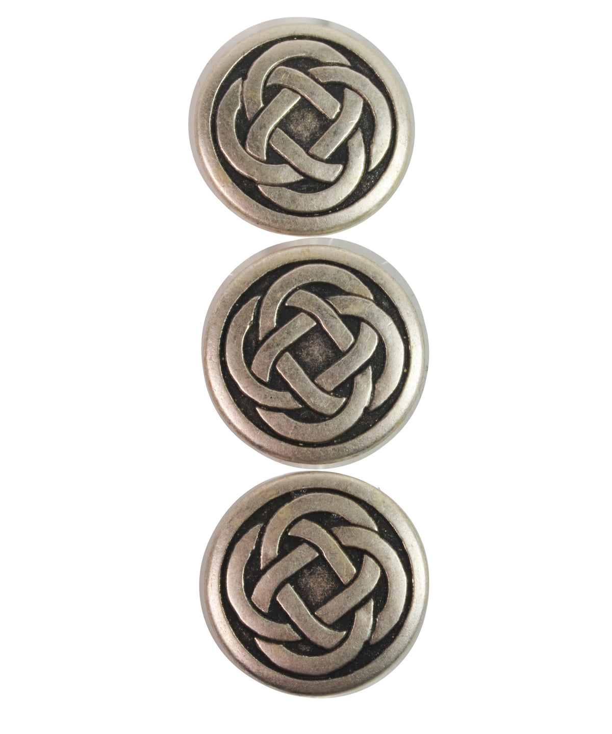 JHB Celtic Knot Silver 3/4 in (19MM) Buttons 3 piece , shank #88-Notions-Alpaca Direct-Alpaca Direct