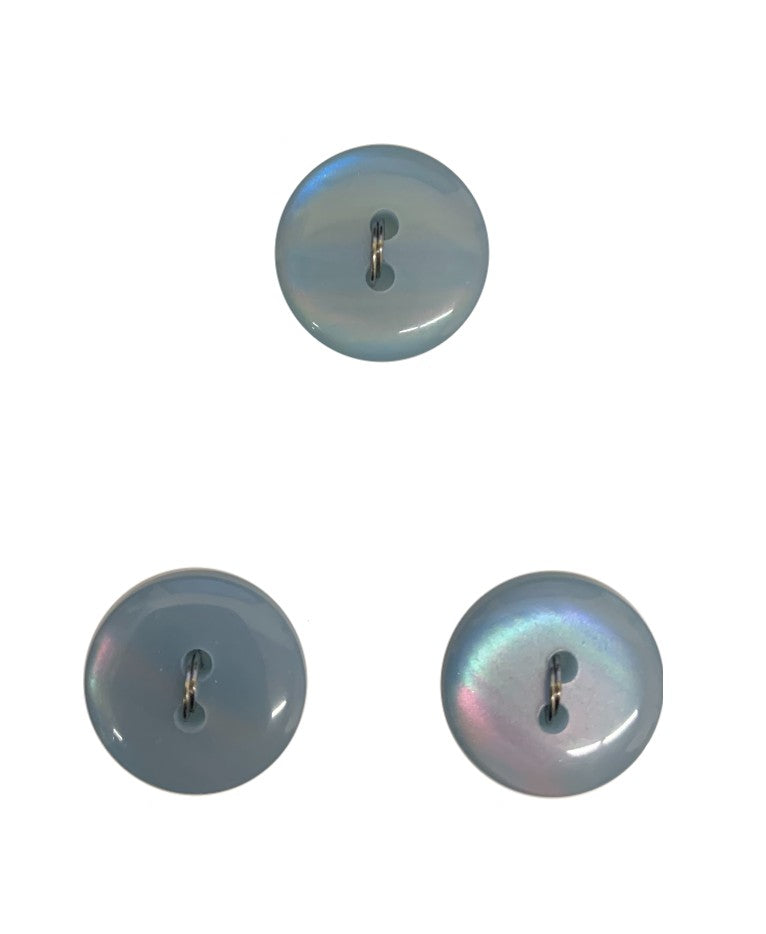 La Petite iridescent blue 5/8 in (16MM) Buttons 3 piece, 2 hole #548