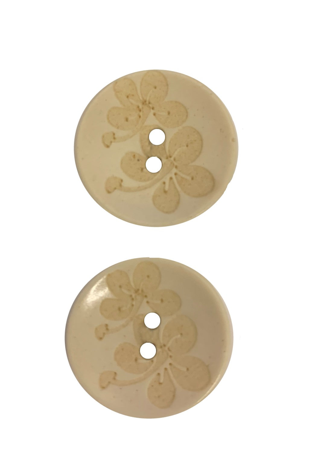 La Petite White Carved flower 7/8 in (22MM) Buttons 2 piece, 2 hole #182-Notions-Alpaca Direct-Alpaca Direct