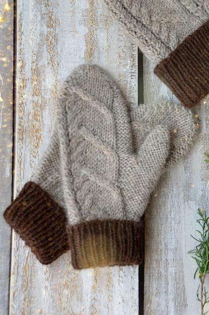 Nutmeg Hat and Mitten Set by Rachel Brockman-Patterns-Universal Yarns-Alpaca Direct