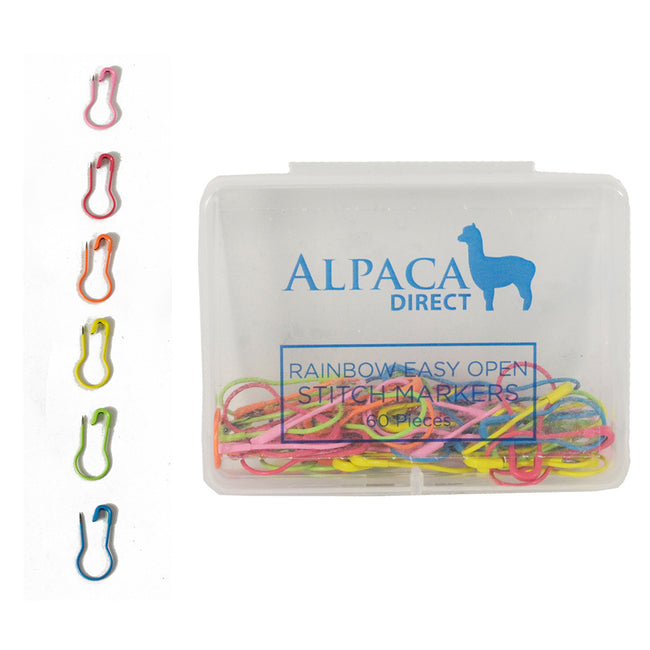 Rainbow Easy Open Lightbulb Stitch Markers (Pack of 60)-Notions-Alpaca Direct-Alpaca Direct Main image