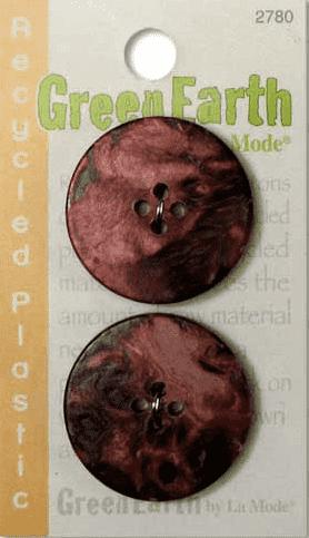 Green Earth Recycled Plastics Dark Rust 1 1/18" (28MM) Buttons-Notions-Alpaca Direct-Alpaca Direct