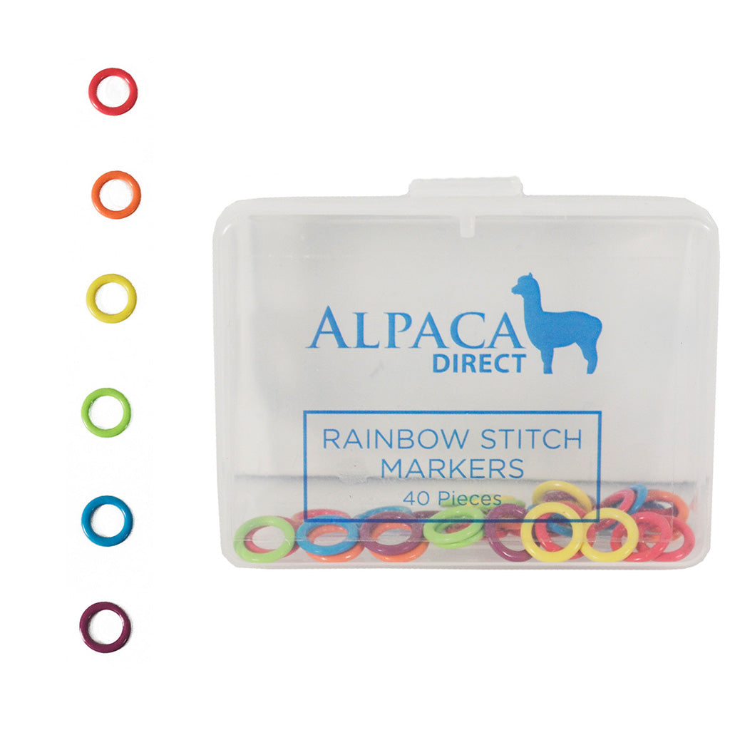 Alpaca Direct 40 Small Rainbow Stitch Markers-Notions-Alpaca Direct-Alpaca Direct