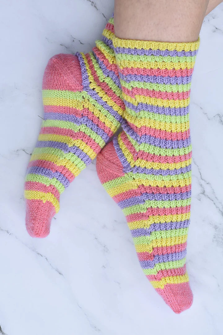 Sugar Stripe Socks Universal Yarns by Rachel Brockman-Patterns-Universal Yarns-Alpaca Direct