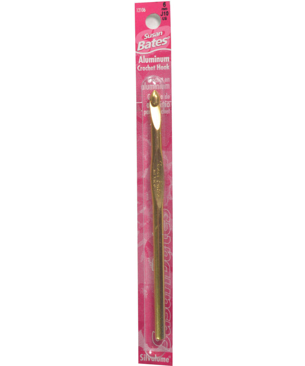 Susan Bates Silvalume 5.5" Crochet Hook-Needles-Susan Bates-US J, 6.0 mm-Alpaca Direct