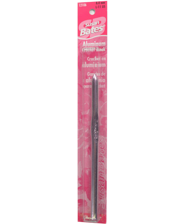 Susan Bates Silvalume 5.5" Crochet Hook-Needles-Susan Bates-US L, 8.0 mm-Alpaca Direct
