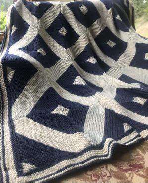 A Thin Blue Line Afghan by Susan Melka For Alpaca Direct *Pattern*-Patterns-Alpaca Direct-Alpaca Direct