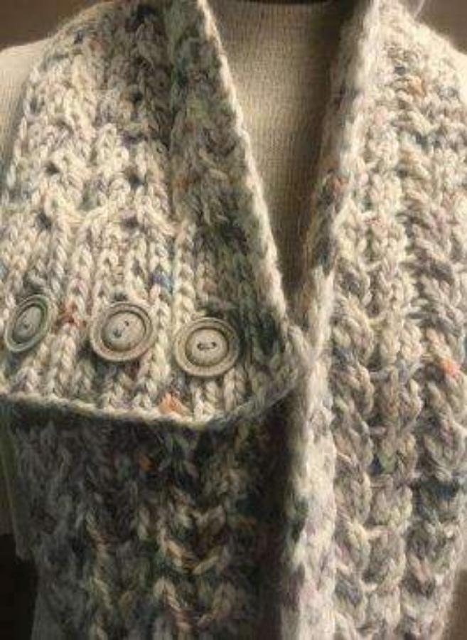 Adele’s Buttoned-up Cowl by Kelley Hobart-Patterns-Alpaca Direct-Alpaca Direct