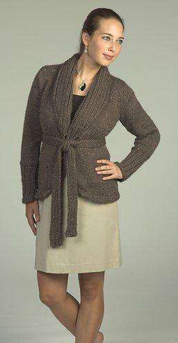 Baby Alpaca Grande Tweed Wrap Jacket Pattern-Patterns-Plymouth Yarn-Alpaca Direct