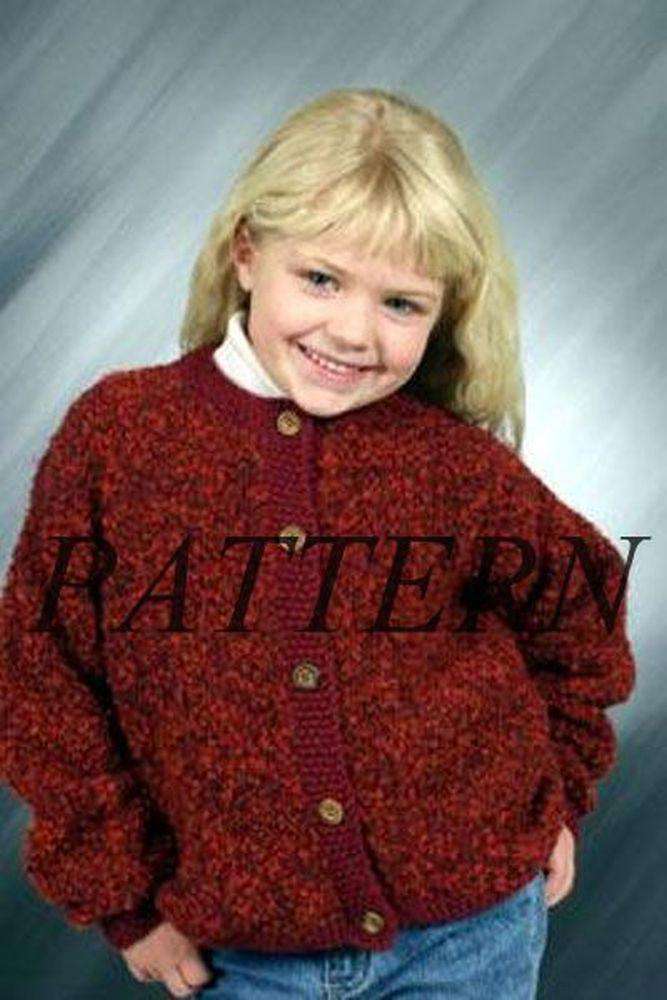 Alpaca Boucle Child&#39;s Jacket Pattern-Patterns-Plymouth Yarn-Alpaca Direct