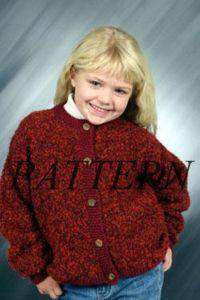 Alpaca Boucle Child&#39;s Jacket Pattern-Patterns-Plymouth Yarn-Alpaca Direct