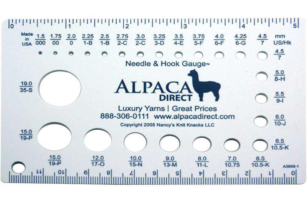 Alpaca Direct Needle &amp; Hook Gauge-Notions-Alpaca Direct-Alpaca Direct Needle &amp; Hook Gauge-Alpaca Direct
