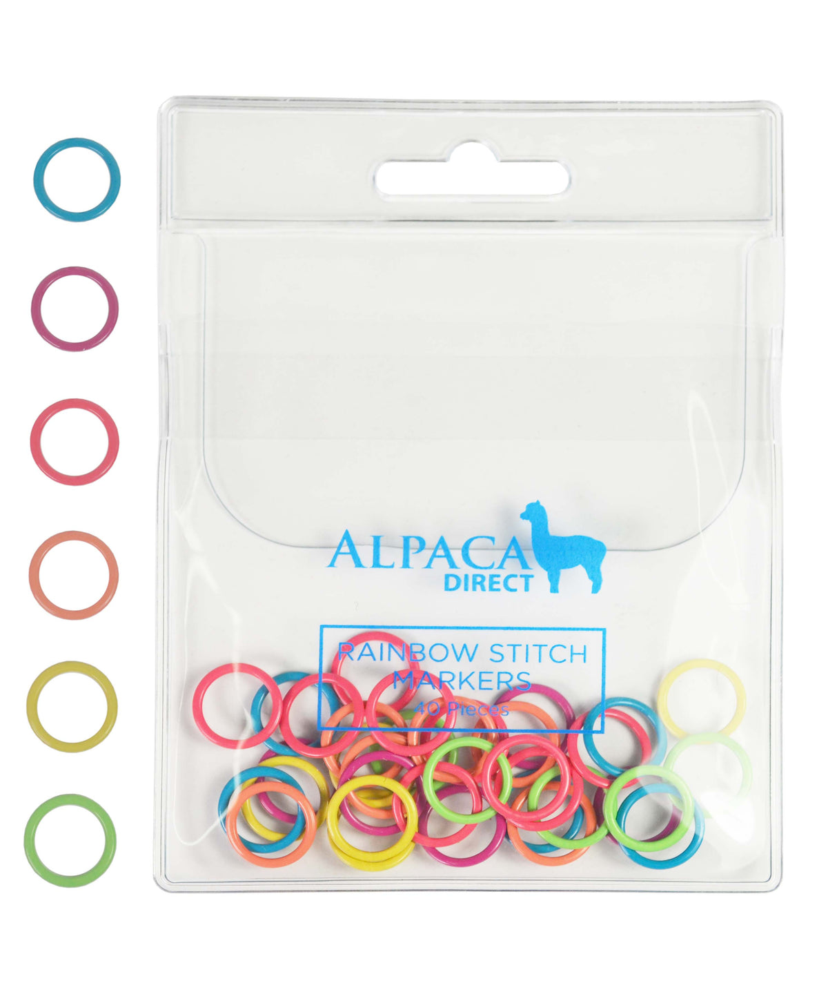 Alpaca Direct 40 Large Rainbow Stitch Markers-Notions-Alpaca Direct-Alpaca Direct