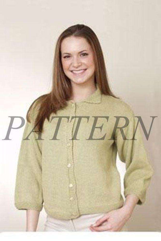 Alpaca DK Ladies Cardigan Pattern-Patterns-Plymouth Yarn-Alpaca Direct