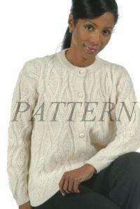 Alpaca DK Leaf Cable Cardigan Pattern-Patterns-Plymouth Yarn-Alpaca Direct