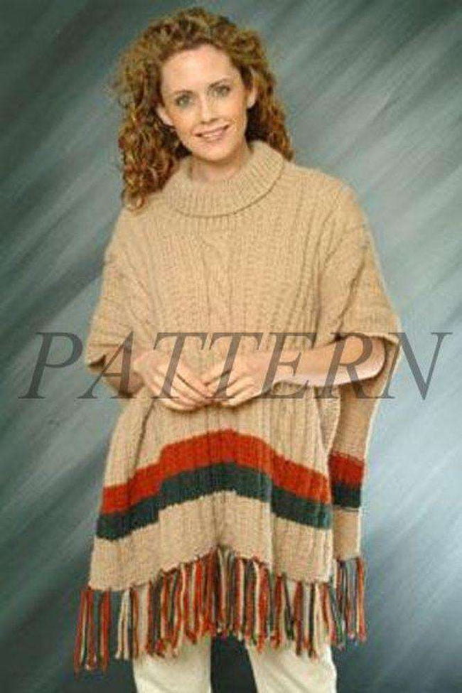 Alpaca Grande Cable & Rib Poncho Pattern Secondary image