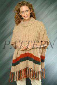 Alpaca Grande Cable & Rib Poncho Pattern-Patterns-Plymouth Yarn-Alpaca Direct Main image