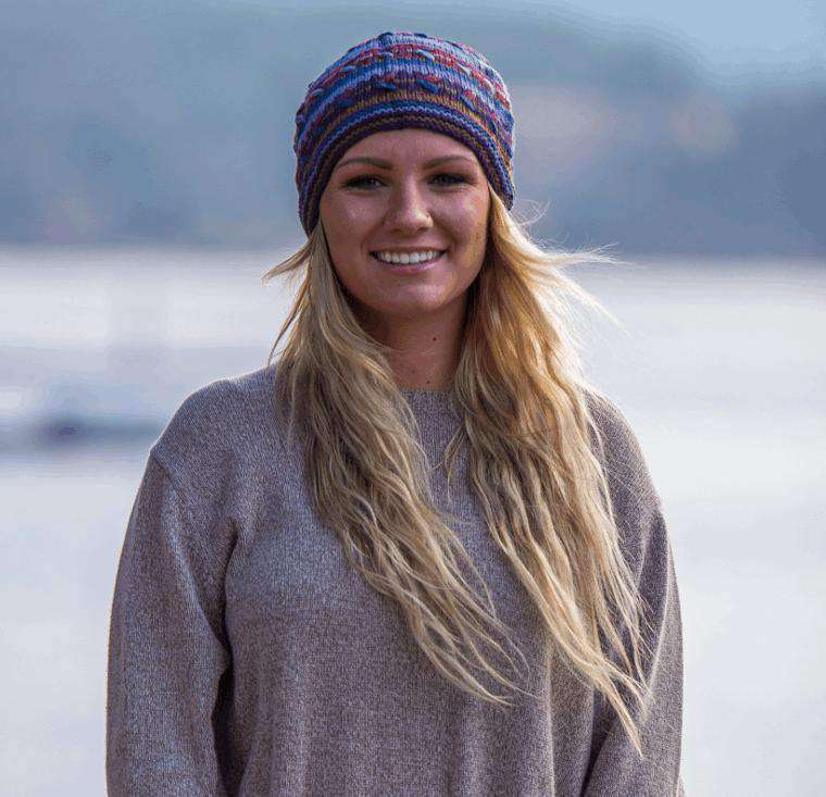 Alpaca Hat with Fleece Lining-Apparel-Alpaca Direct-Blue/Purple/Burgundy-Alpaca Direct