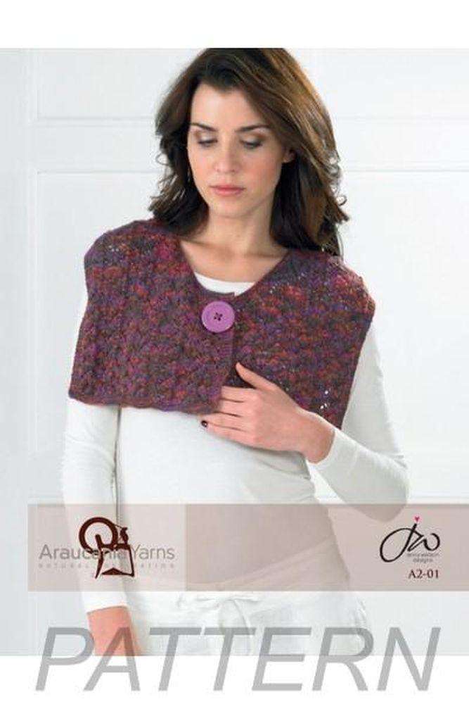Araucania Yarns Ucayali Lace Buttoned Wrap PATTERN ONLY-Patterns-Araucania Yarns-Alpaca Direct