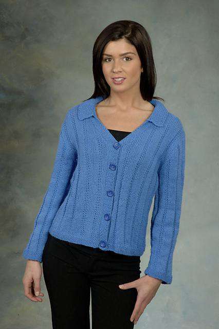Baby Alpaca DK Cardigan Pattern-Patterns-Plymouth Yarn-Baby Alpaca DK Cardigan-Alpaca Direct