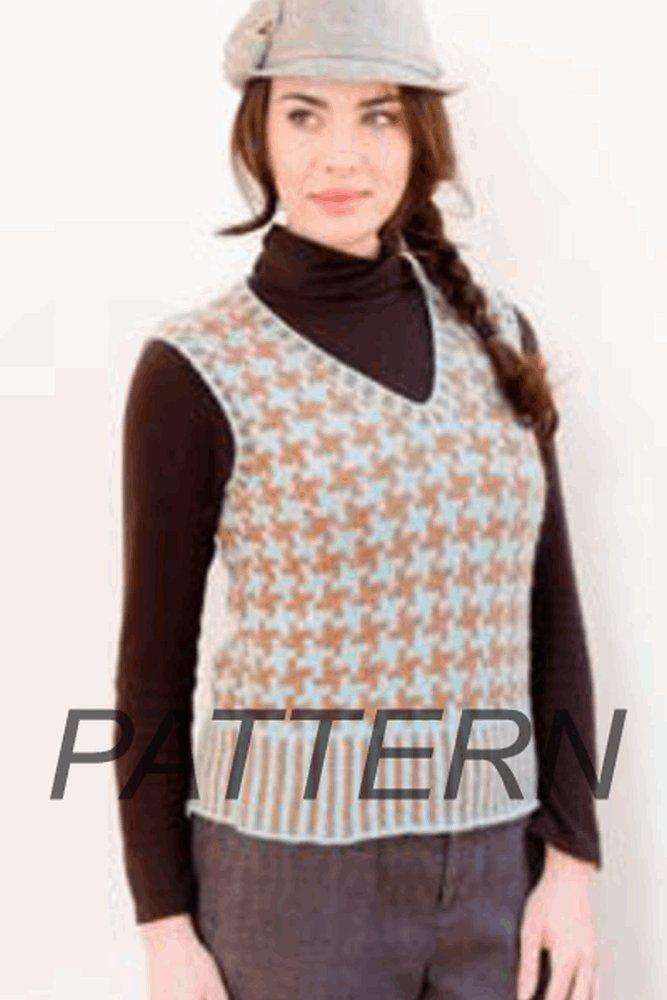 Baby Alpaca DK Houndstooth Vest *Pattern*-Patterns-Plymouth Yarn-Alpaca Direct