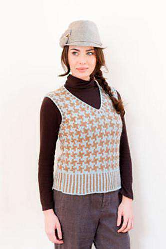 Baby Alpaca DK Houndstooth Vest *Pattern*-Patterns-Plymouth Yarn-Alpaca Direct