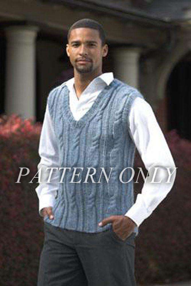 Baby Alpaca Grande Men's Cabled Vest *Pattern*-Patterns-Plymouth Yarn-Baby Alpaca Grande Men's Cabled Vest-Alpaca Direct