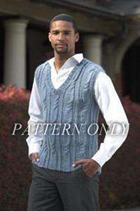 Baby Alpaca Grande Men's Cabled Vest *Pattern*-Patterns-Plymouth Yarn-Alpaca Direct