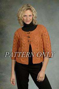 Baby Alpaca Grande Tweed Cabled Cardigan *Pattern*-Patterns-Plymouth Yarn-Alpaca Direct