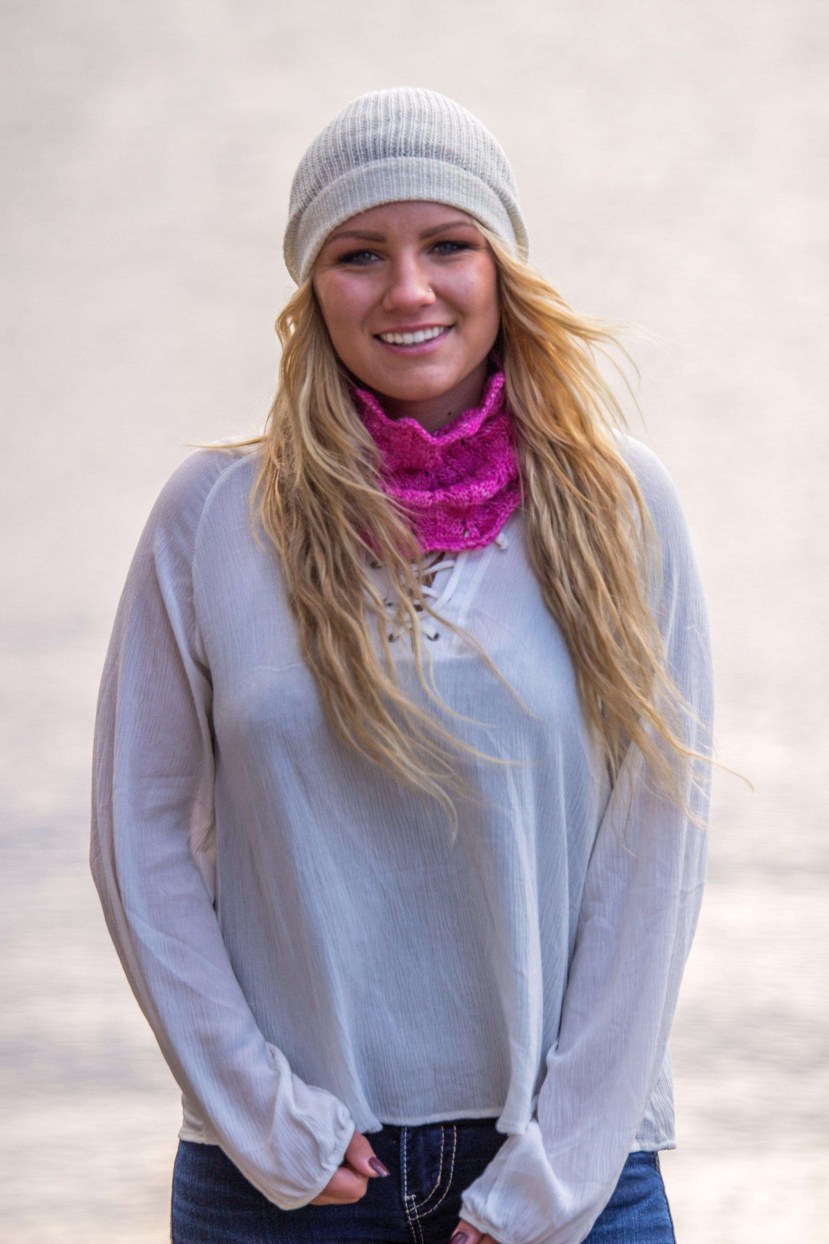 Basic Knitted Stocking Hat 100% Baby Alpaca-Alpaca Direct-Small-Ecru-Alpaca Direct