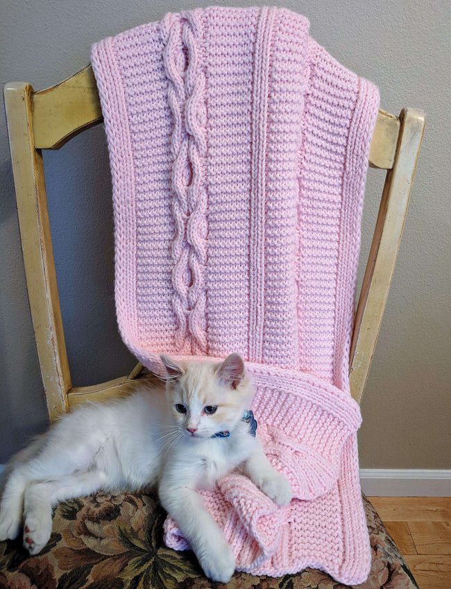 Kisses and Hugs Reversible Baby Blanket by Kelley Hobart-Patterns-Alpaca Direct-Alpaca Direct Main image