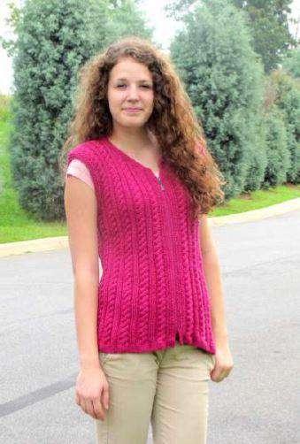 Cable and Rib Zipped Vest by Universal Yarn Design Team-Patterns-Universal Yarns-Alpaca Direct