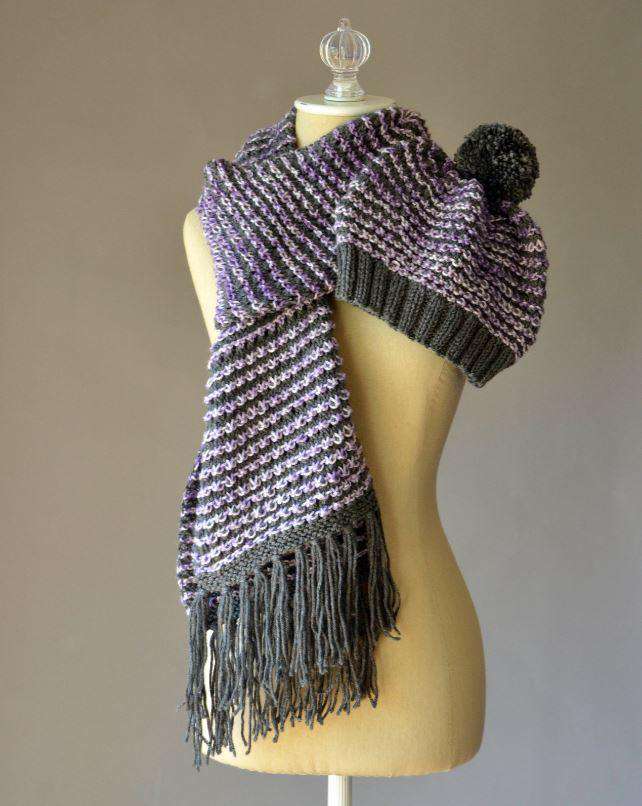 Checked Scarf and Hat by Universal Design Team-Patterns-Universal Yarns-Alpaca Direct