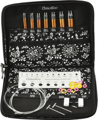 Chiaogoo Spin Large 5" Bamboo Circular Interchangeable Needle Set