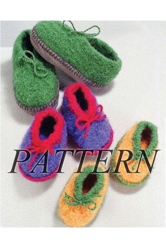 Crocheted Felt Slippers *Pattern* - Main Image