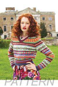 Debbie Bliss 06 V-Neck Fair Isle Sweater PATTERN ONLY-Patterns-Debbie Bliss-Alpaca Direct