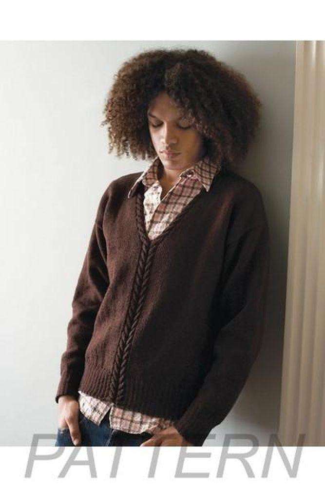 Debbie Bliss 12 Man&#39;s Cable Neck Sweater PATTERN ONLY-Patterns-Debbie Bliss-Alpaca Direct