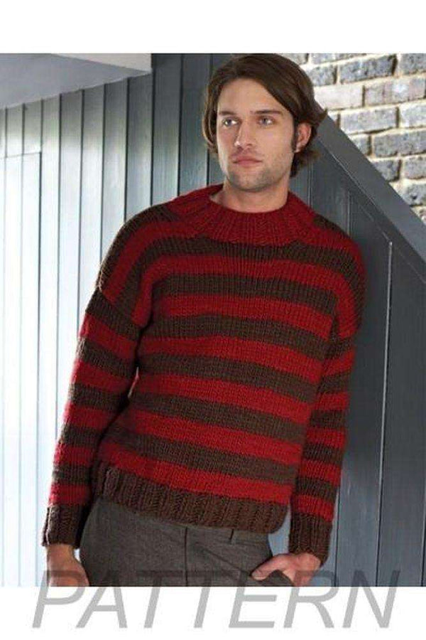 Debbie Bliss Man's Striped Sweater PATTERN ONLY
