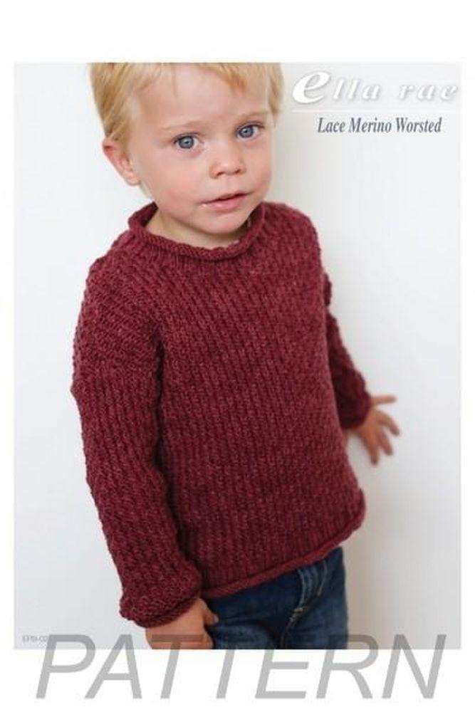 Ella Rae Lace Merino Worsted Boys Textured Sweater PATTERN ONLY-Patterns-Ella Rae-Alpaca Direct
