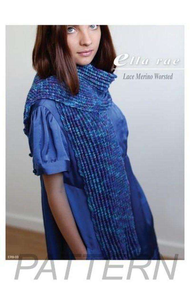Ella Rae Lace Merino Worsted Ribbed Scarf PATTERN ONLY-Patterns-Ella Rae-Alpaca Direct