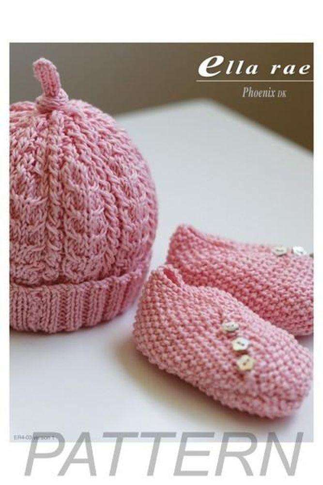 Ella Rae Phoenix DK Baby Beanie and Booties PATTERN ONLY-Patterns-Ella Rae-Alpaca Direct