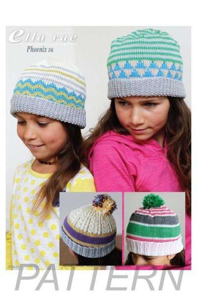 Ella Rae Phoenix DK Beanie Hats (Set of Four) PATTERN ONLY-Patterns-Ella Rae-Alpaca Direct