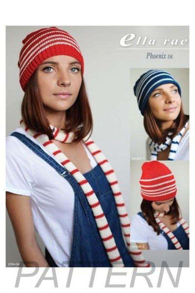 Ella Rae Phoenix DK Striped Scarf and Beanie Sets PATTERN ONLY-Patterns-Ella Rae-Alpaca Direct