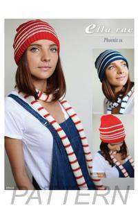 Ella Rae Phoenix DK Striped Scarf and Beanie Sets PATTERN ONLY-Patterns-Ella Rae-Alpaca Direct