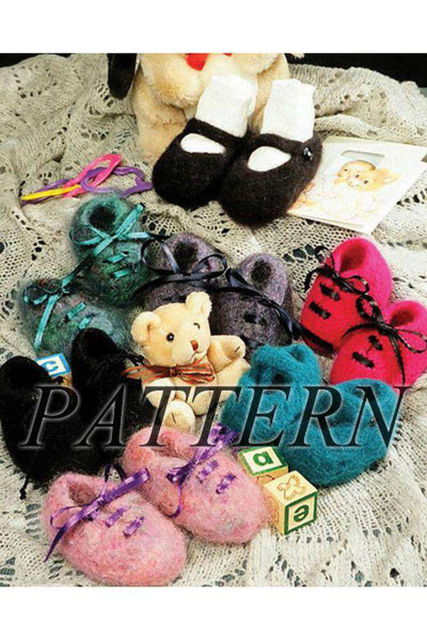 Felt Baby Shoes - maryjane & lace-up styles *Pattern*-Patterns-Fiber Trends-Alpaca Direct