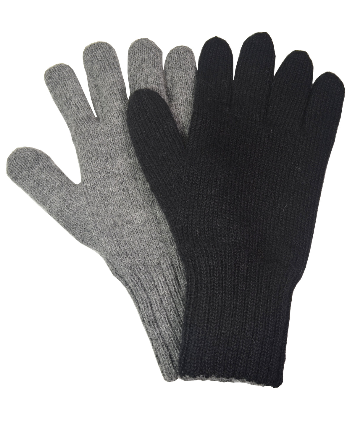 Heavy Weight Reversible Alpaca Gloves-Apparel-Alpaca Direct-Black-Grey Mlge-Small-Alpaca Direct