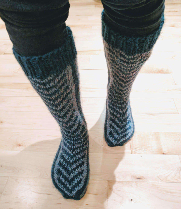 His and Hers Toe Up Mukluks-Patterns-Alpaca Direct-Alpaca Direct