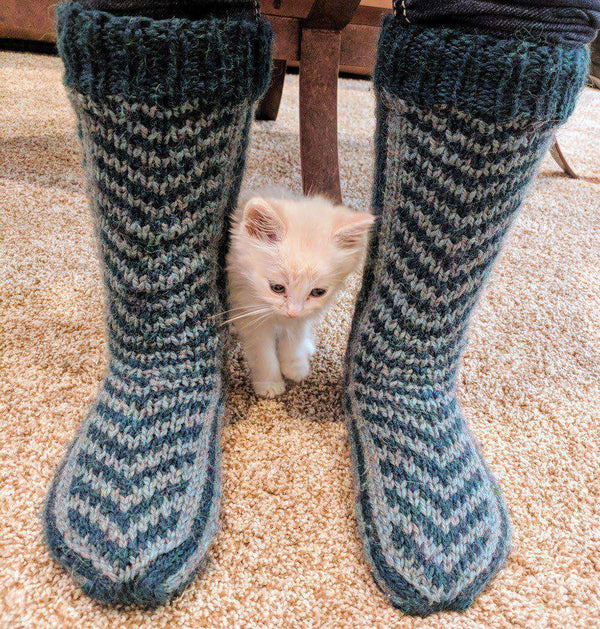 His and Hers Toe Up Mukluks-Patterns-Alpaca Direct-Alpaca Direct